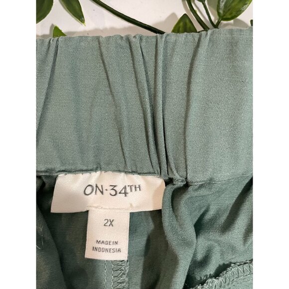 NWT On 34th Trendy Plus Size Pull-on Chino Pants New Pale Sage Size 2X - Picture 6 of 13